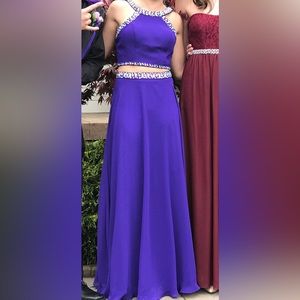 Deep purple 2-piece Bee Darlin sequin prom dress. Juniors size 1/2.